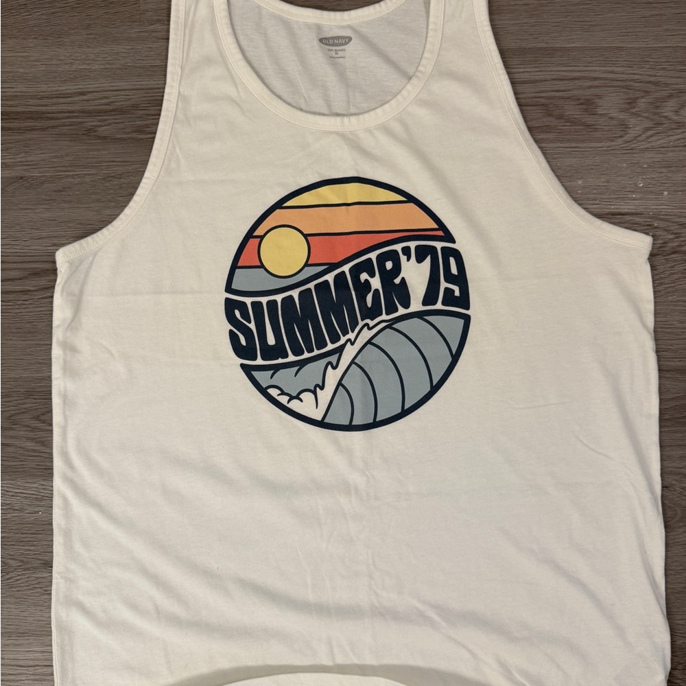 Old Navy Summer '79 Graphic Tank Top - White- Men’s XL - like new